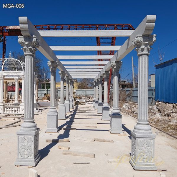 Large Marble Gallery Gazebo with Carvings Supplier