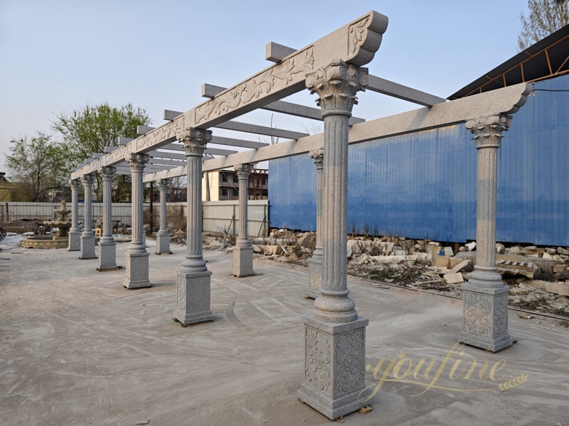 Large Marble Gallery Gazebo with Carvings Supplier