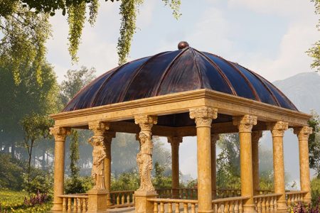 Natural Beige Marble Large Square Pavilion for Manor Gardens MOK1-172