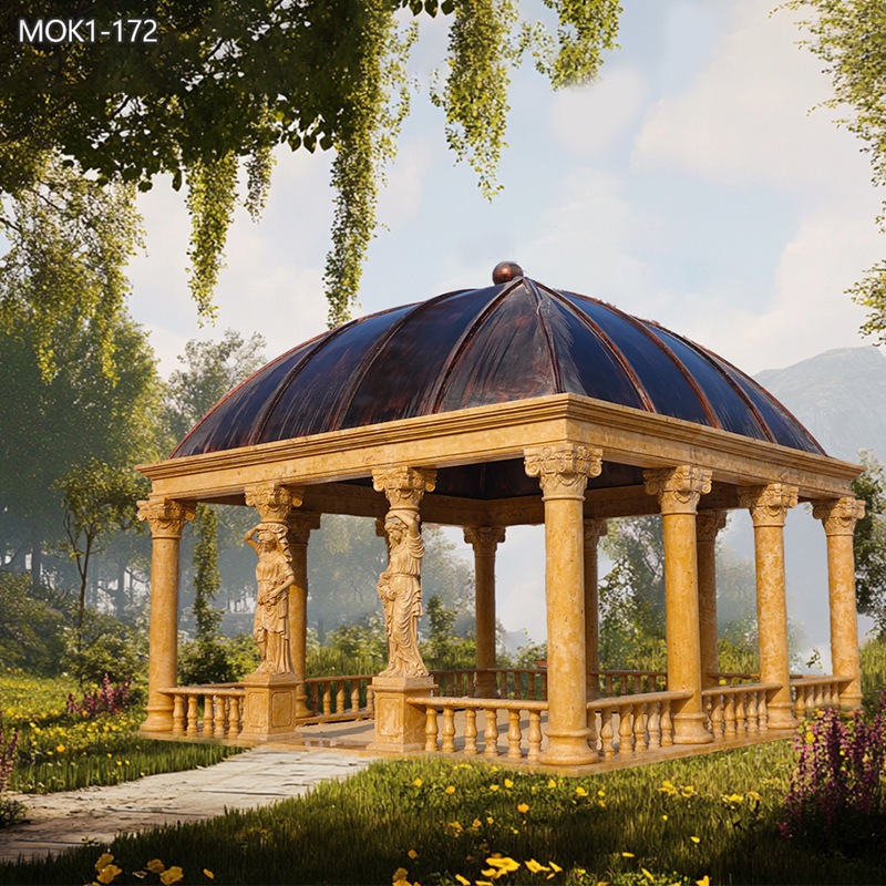 Natural Beige Marble Large Square Pavilion for Outdoor MOK1-172