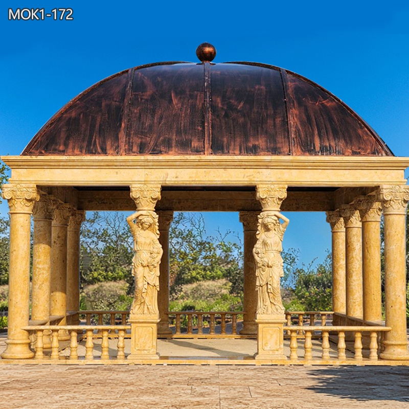square Natural Marble Large Garden Gazebo for Outdoor