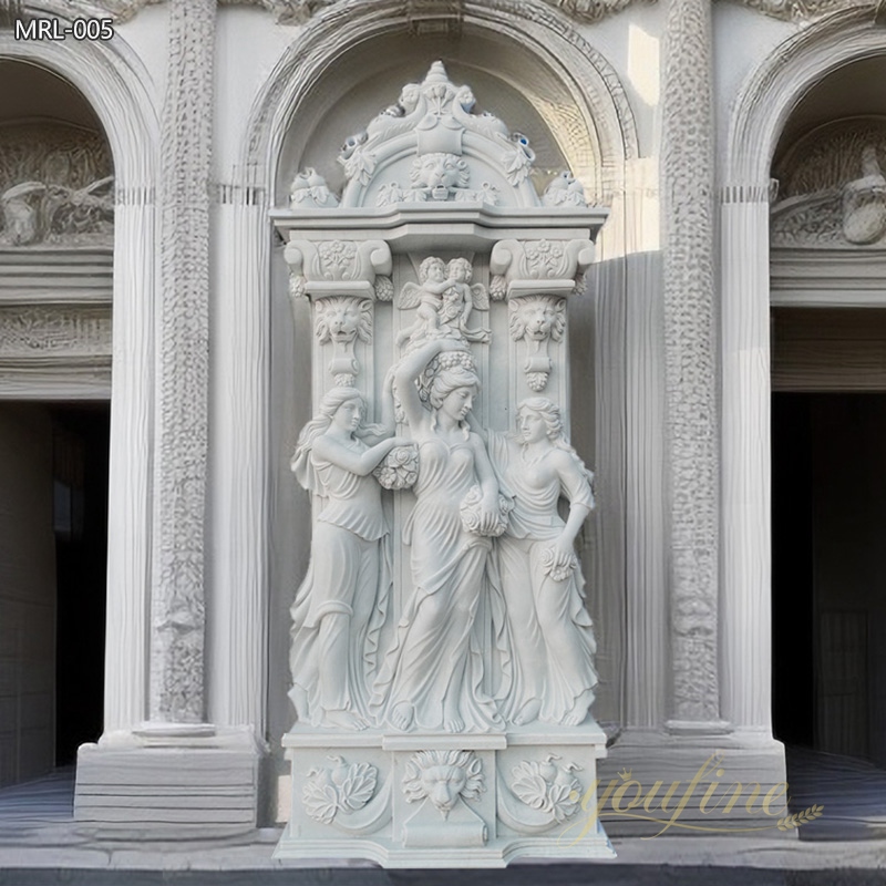 White Marble the Three Graces Art Sculpture Relief for Sale