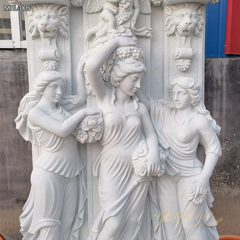 White Marble the Three Graces Art Sculpture Relief for Sale