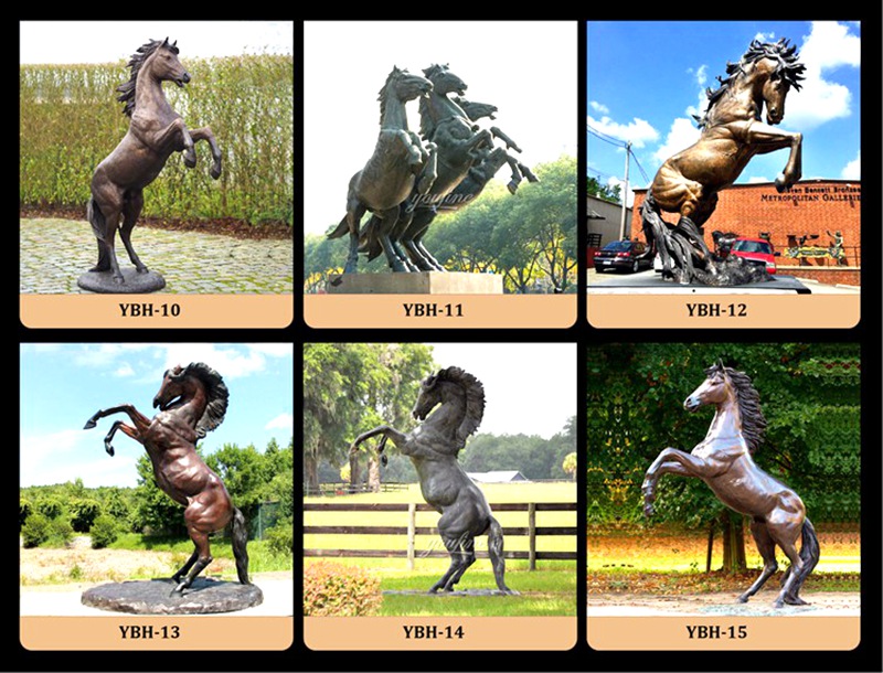 YouFine Rearing Horse Sculpture