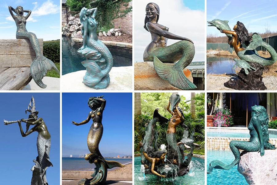 bronze Mermaid Statue