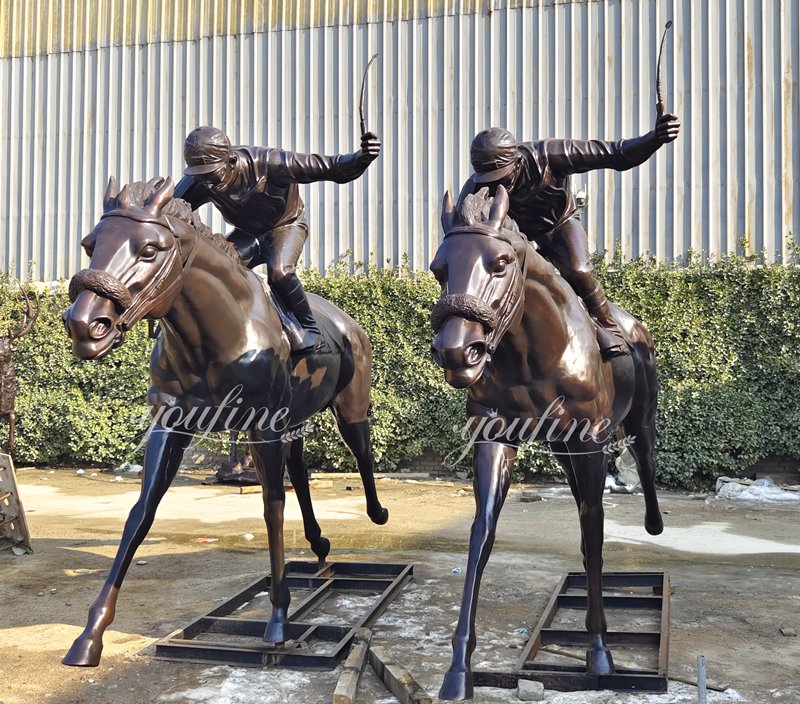 bronze horse racing statues