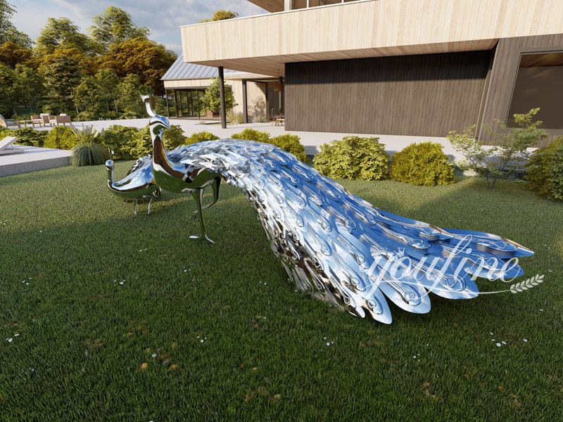 high quality stainless stee; peacock statue