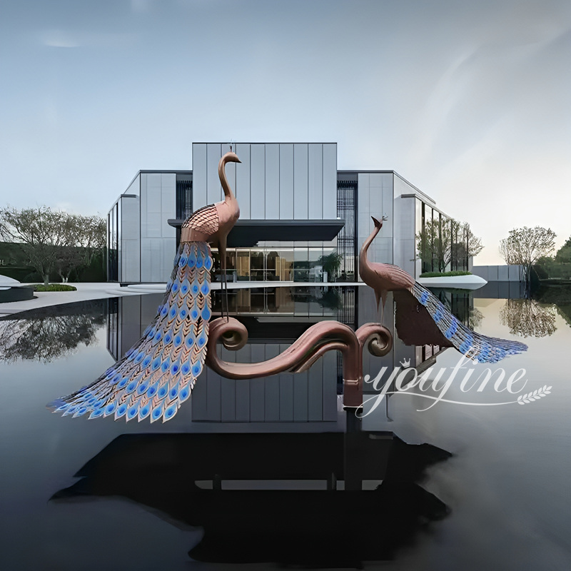 large peacock statue for modern settings