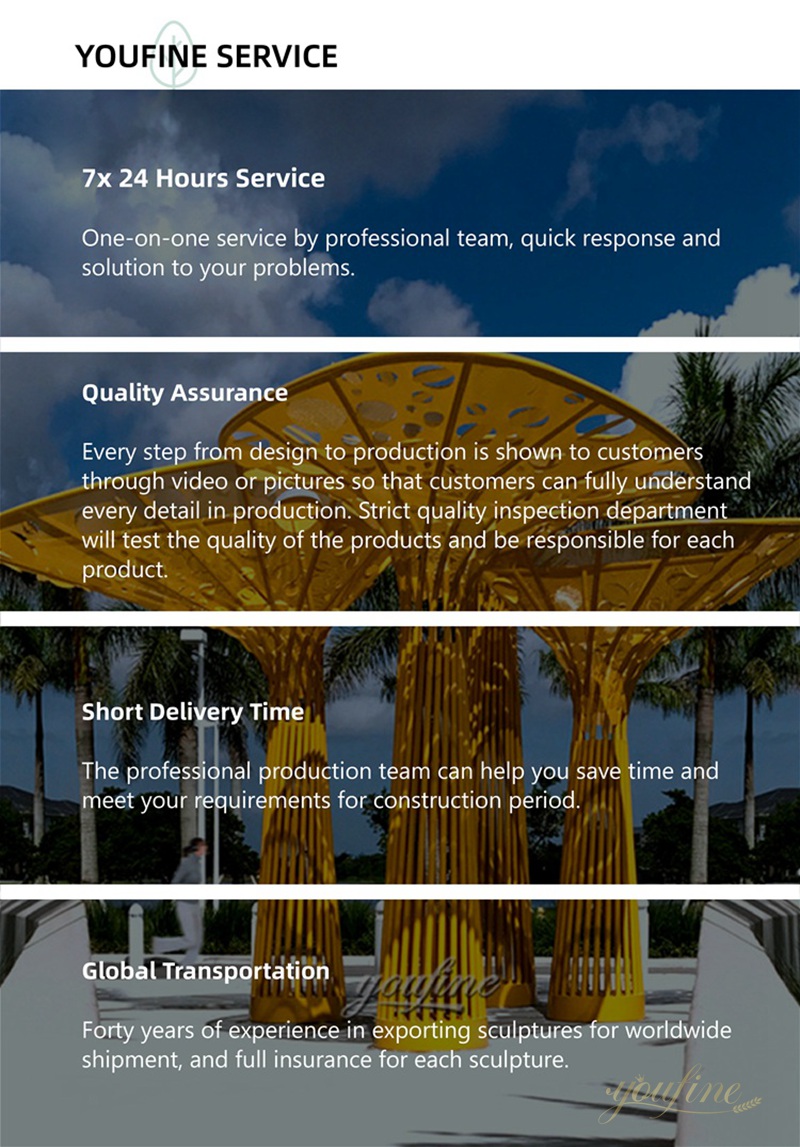 large stainless steel tree sculpture for public outdoor supplier