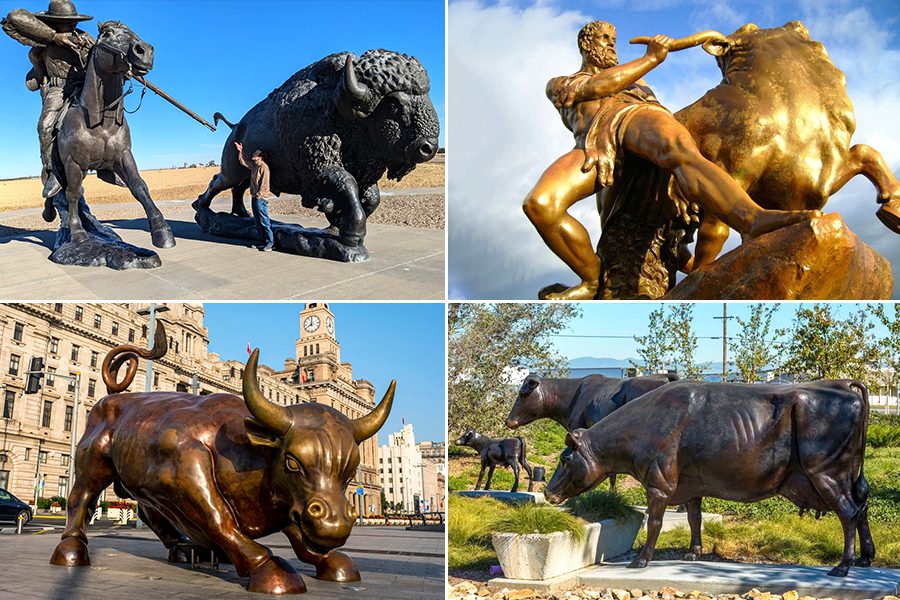 lifesize Bronze Bull Statue