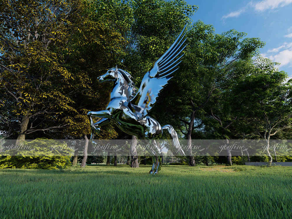 stainless steel metal horse sculpture
