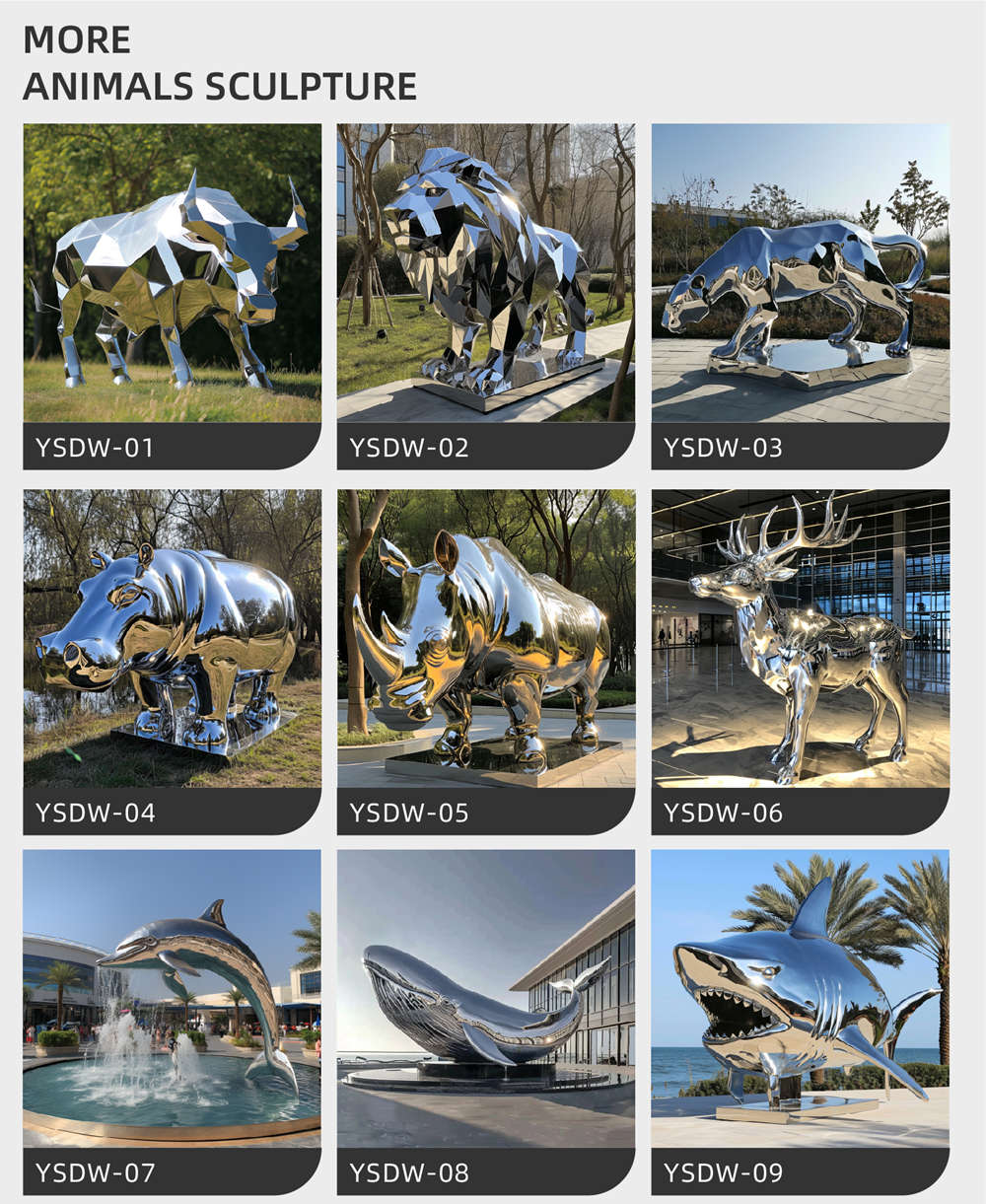 more stainless steel animal sculptures