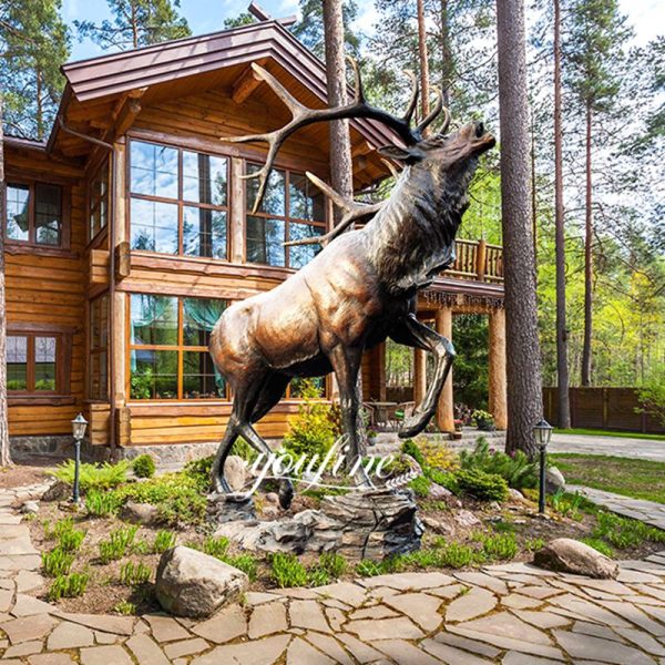 outdoor elk home statue