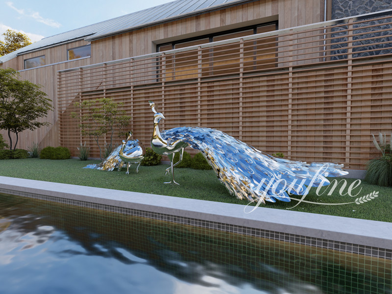 metal peacock statue