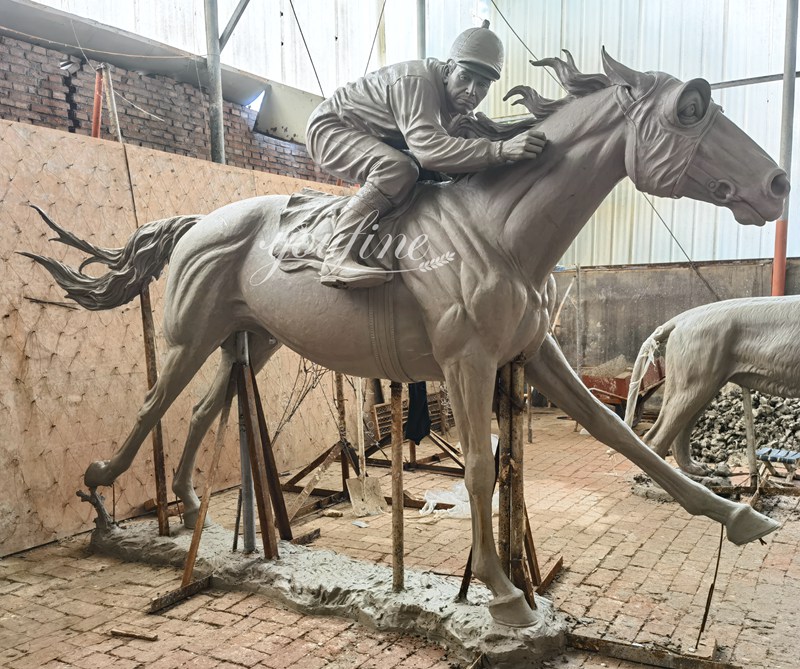 race horse statue clay model