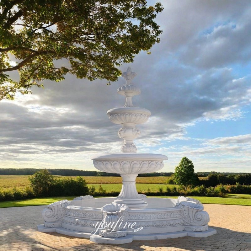 white italian marble fountains