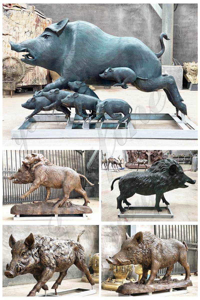 Bronze Boar Sculpture