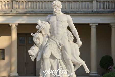 Classic Garden Marble Hercules and Cerberus Statue for Sale MOKK-275