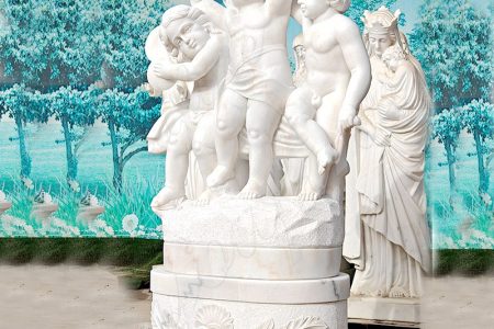 Custom Marble Child Sculpture for Garden Decor for Sale