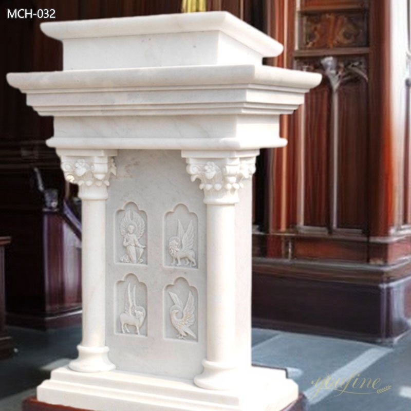 Four Living Ones Marble Pulpit for Church