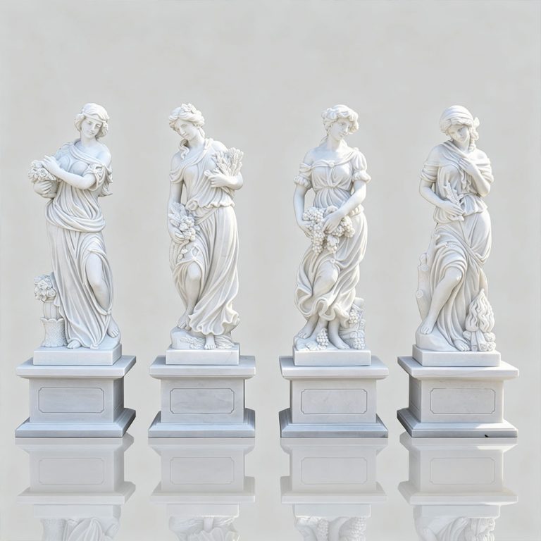 Greek Marble Four Seasons Garden Ornaments Statue for Sale