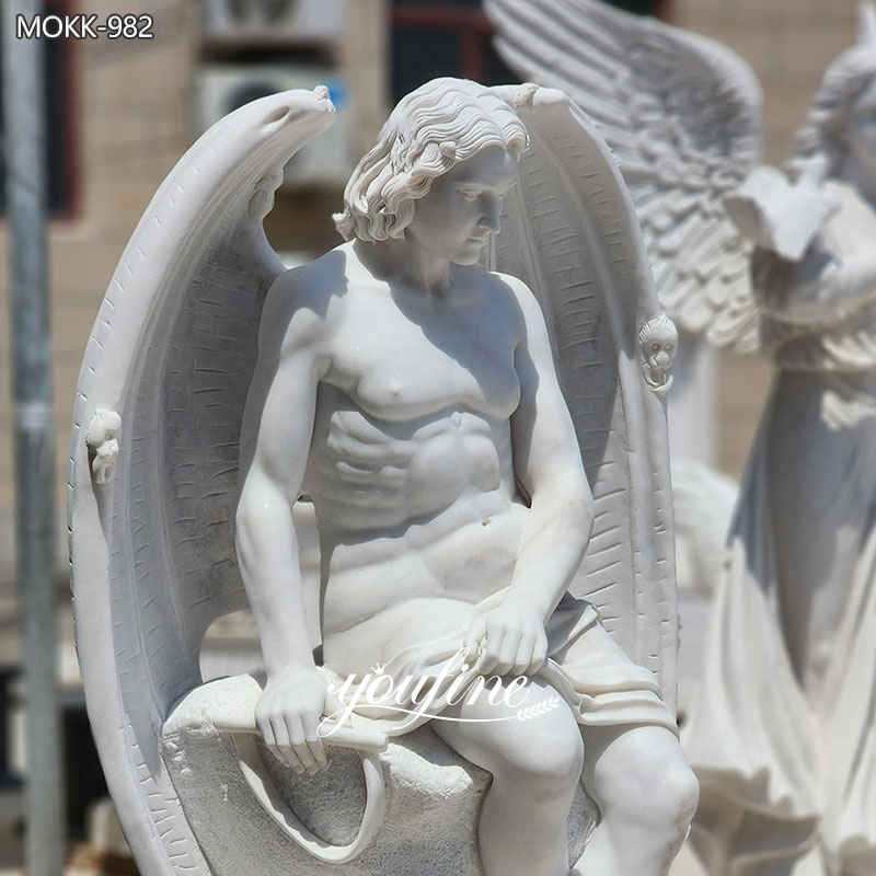 Hand Carved Religious Marble Lucifer