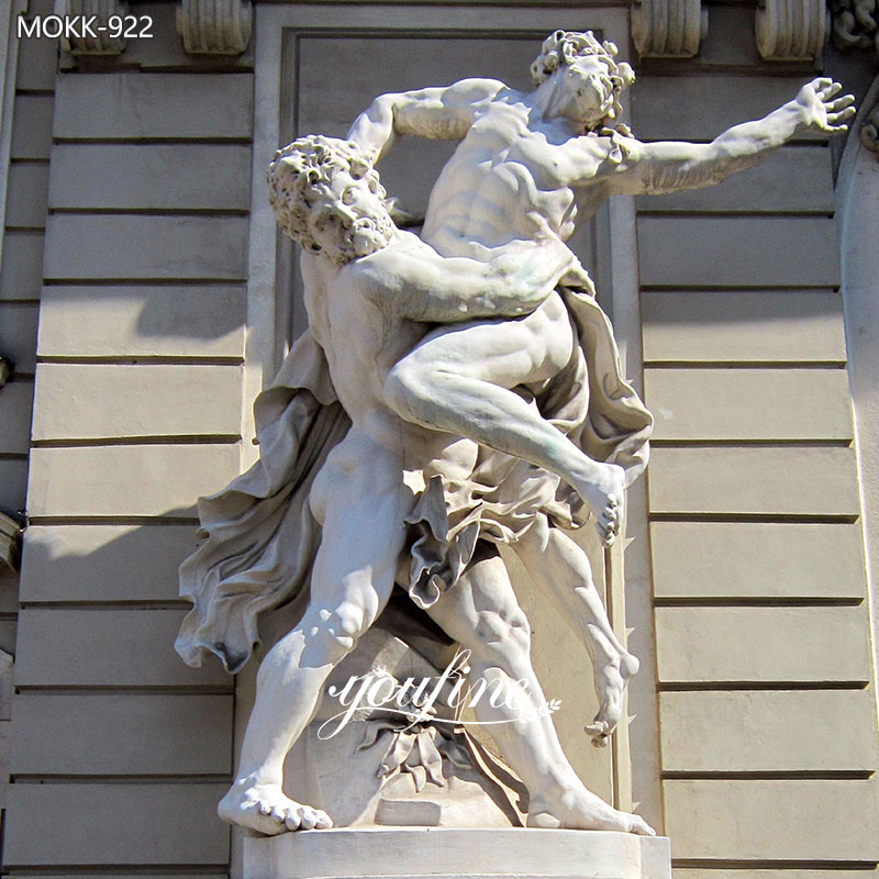 Marble Hercules and Antaeus Statue Manor Decor MOKK-922