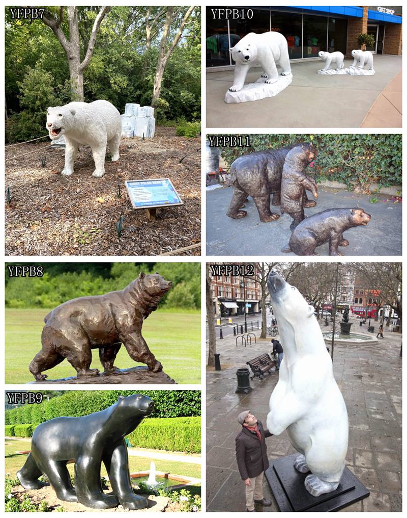Life Size Bronze Polar Bear Statue
