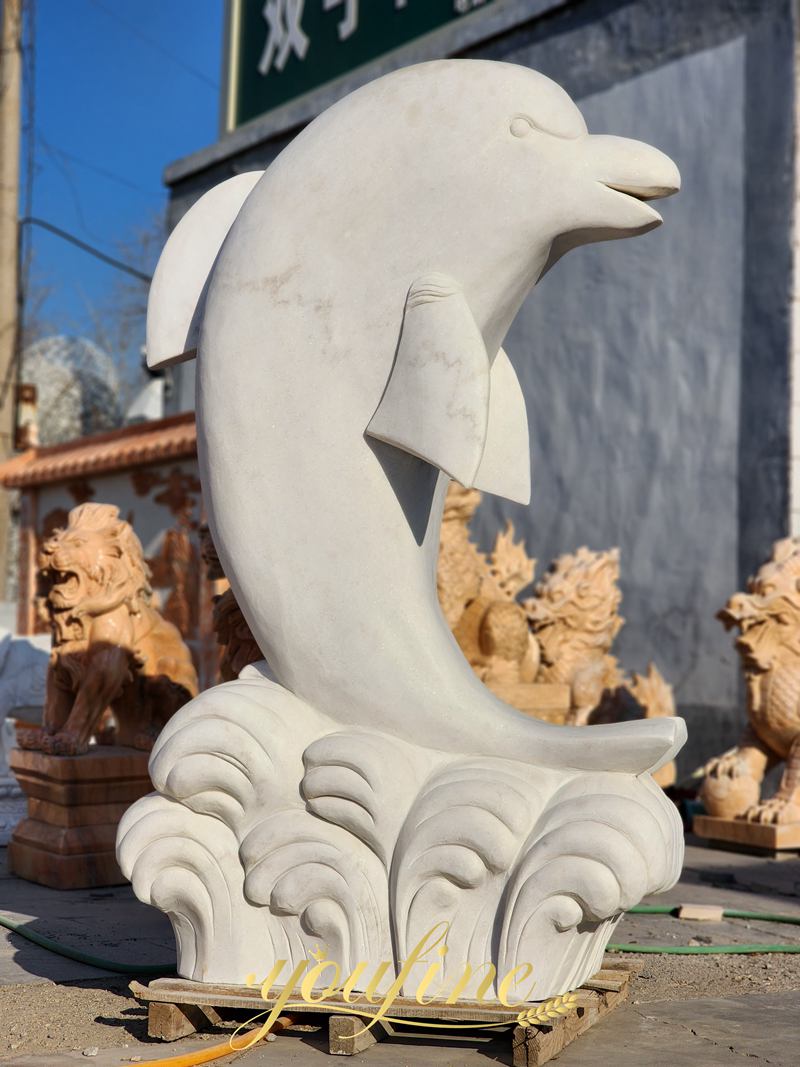 Marble Dolphin Statue