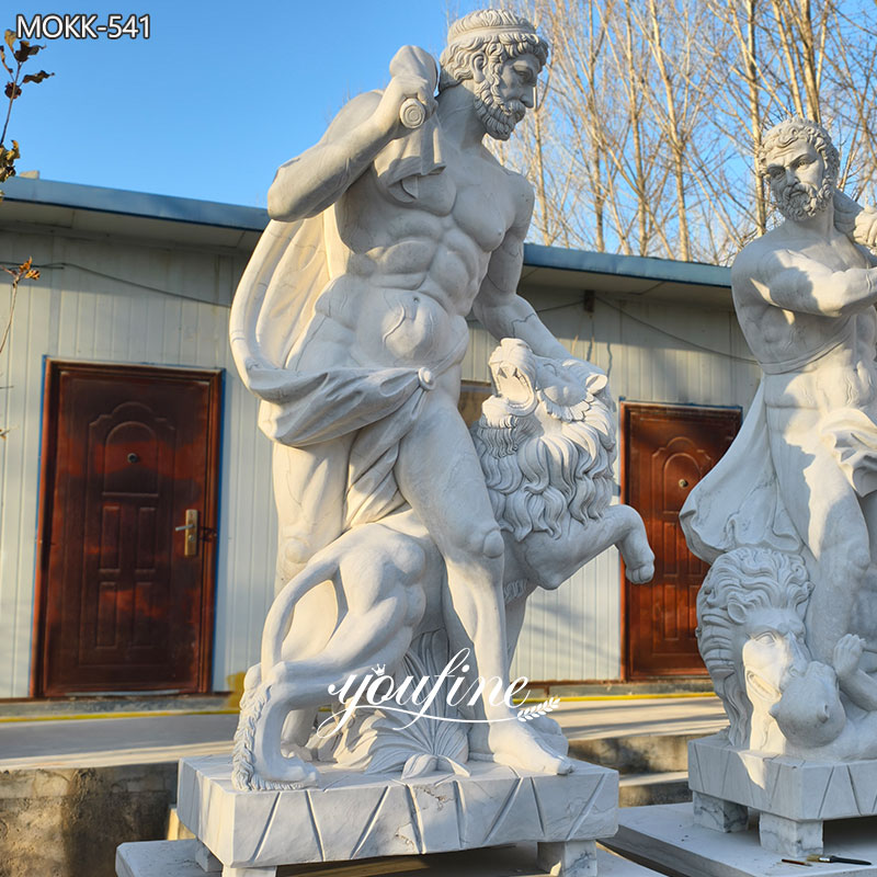 Marble Hercules Nemean Lion Statue