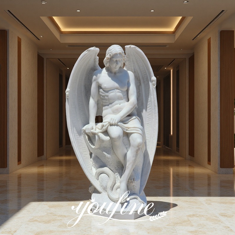 white Marble Lucifer Sculpture