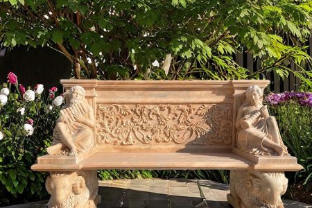 Natural Marble Art Outdoor Bench Factory Direct Sales