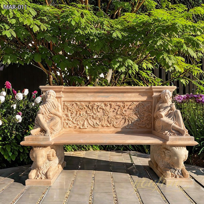 Natural Marble Art Outdoor Bench Factory Direct Sales