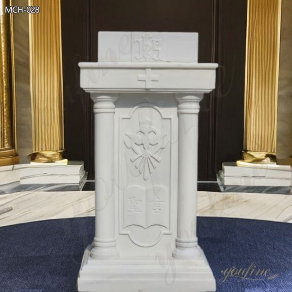 Pure Natural White Marble Pulpit for Church