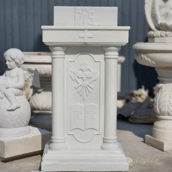 Pure Natural White Marble Pulpit for Church