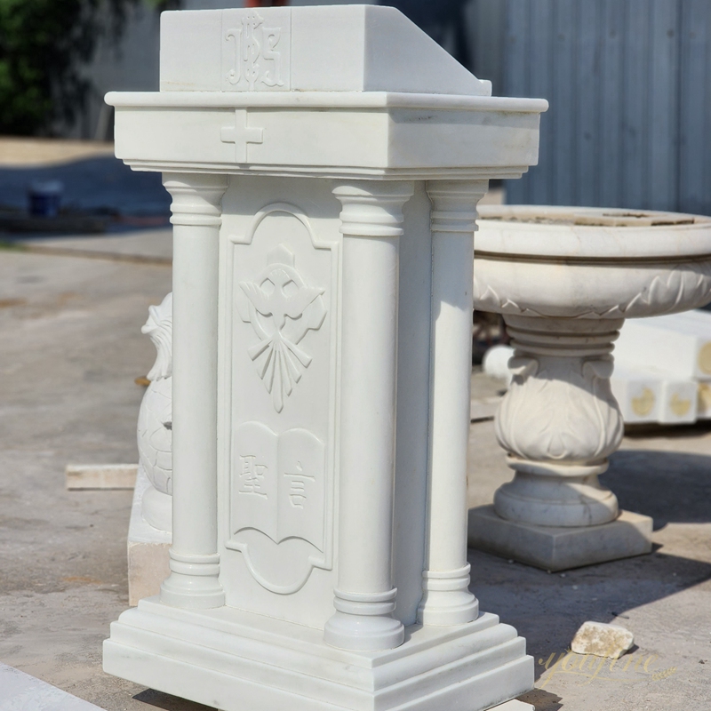Pure Natural White Marble Pulpit for Church
