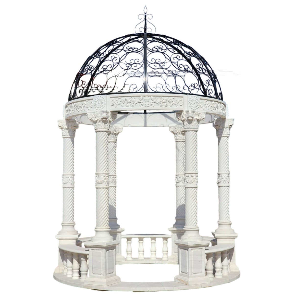 10 Foot Round White Marble Gazebo for Outdoor MOKK-35
