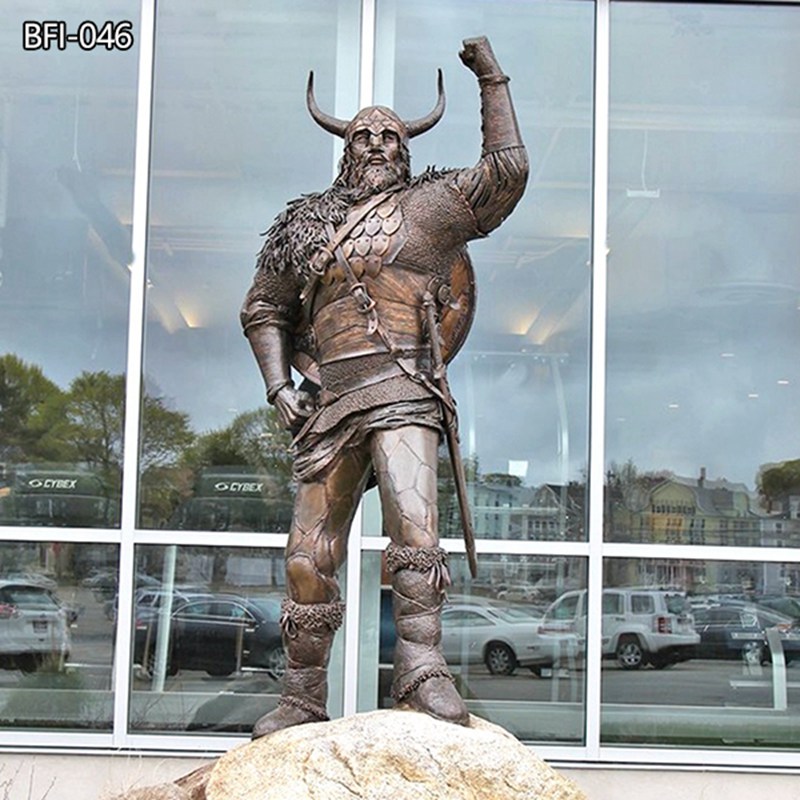 Statua Vichinga In Resina - Odino Thor Tyr Con Lancia - Decorazione Da Interno/Esterno Per Giardino, Fontana O Casa - 10x3,5 Cm