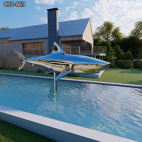 Stainless Steel Art Great White Shark Sculpture for Sale