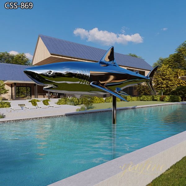 Stainless Steel Art Great White Shark Sculpture for Sale