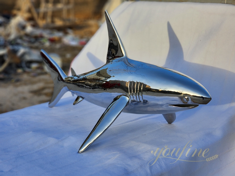 Stainless Steel Art Great White Shark Sculpture for Sale