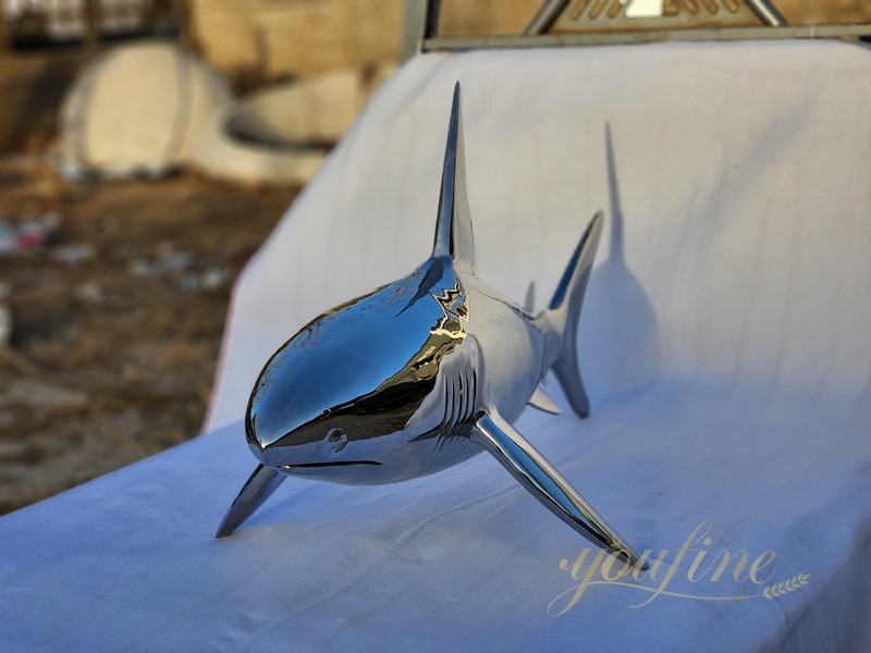 Stainless Steel Art Great White Shark Sculpture for Sale