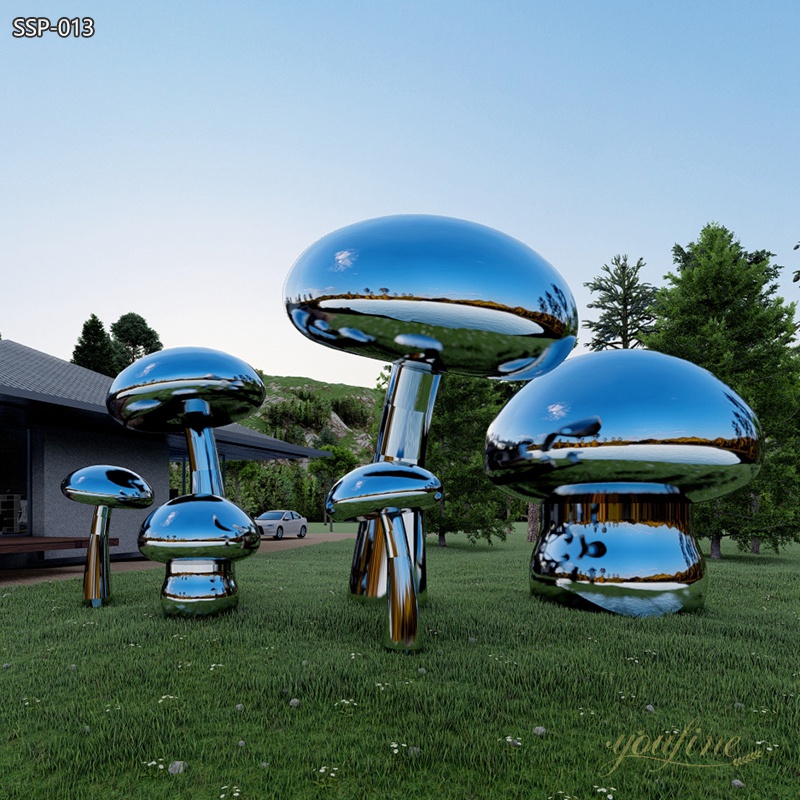 Stainless Steel Giant Mushroom Sculpture for Garden