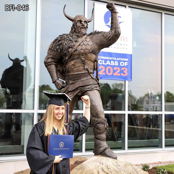 University's Viking metal statue