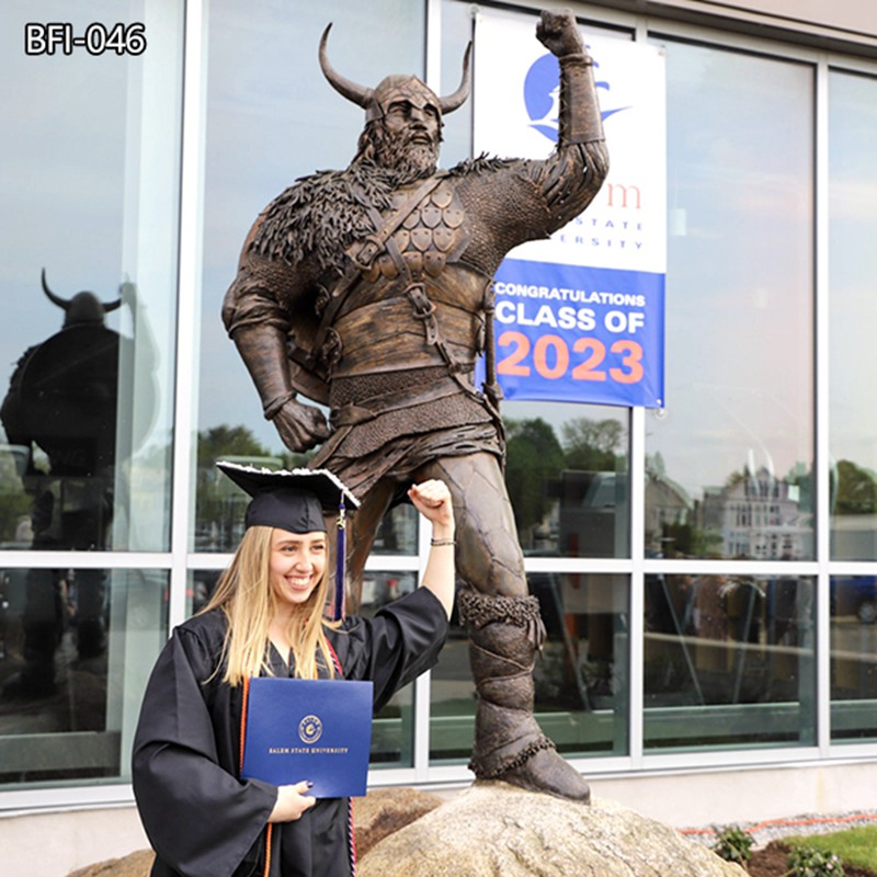 Bronze Viking Statue Salem State University Mascot Replica for Sale