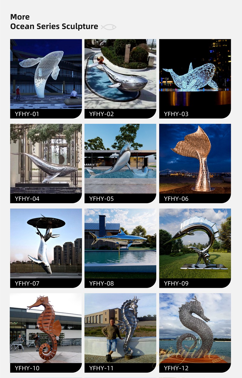 YOUFINE sea animal statue made of stainless steel for sale