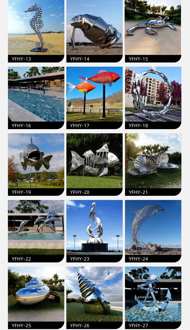 YOUFINE sea animal statue made of stainless steel for sale