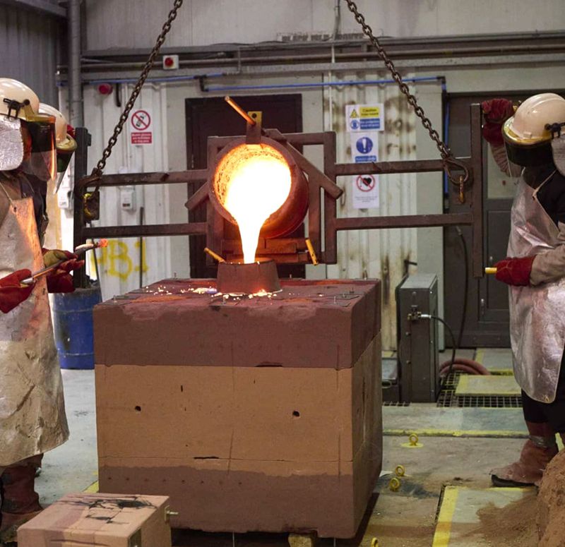 apple sculpture for garden casting process