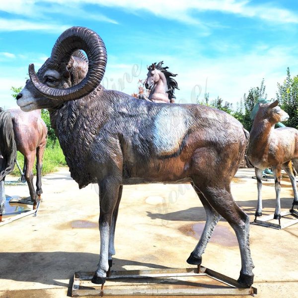 bronze argali sculpture