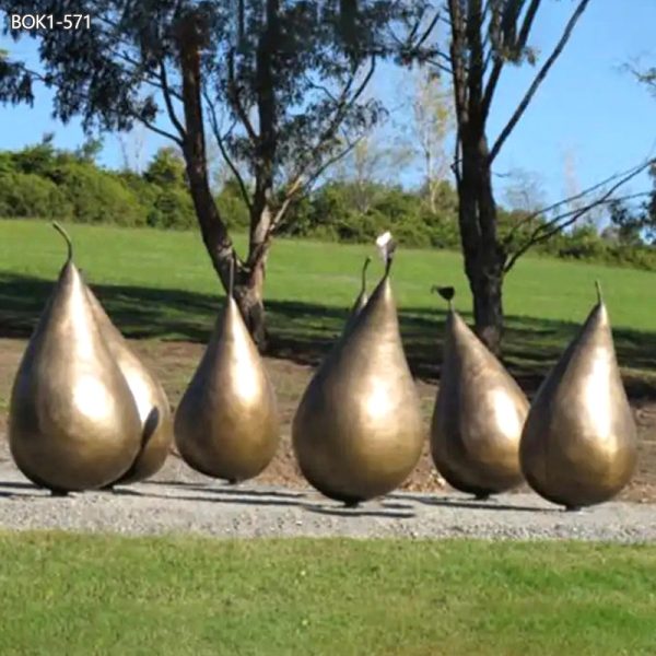 bronze pear sculptures